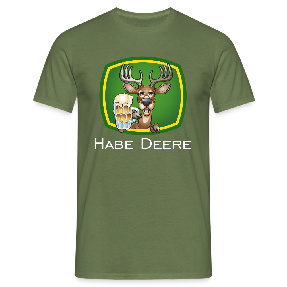 HABE DEERE Bier Parodie Lustiges Bauern Traktor T-Shirt - Militärgrün