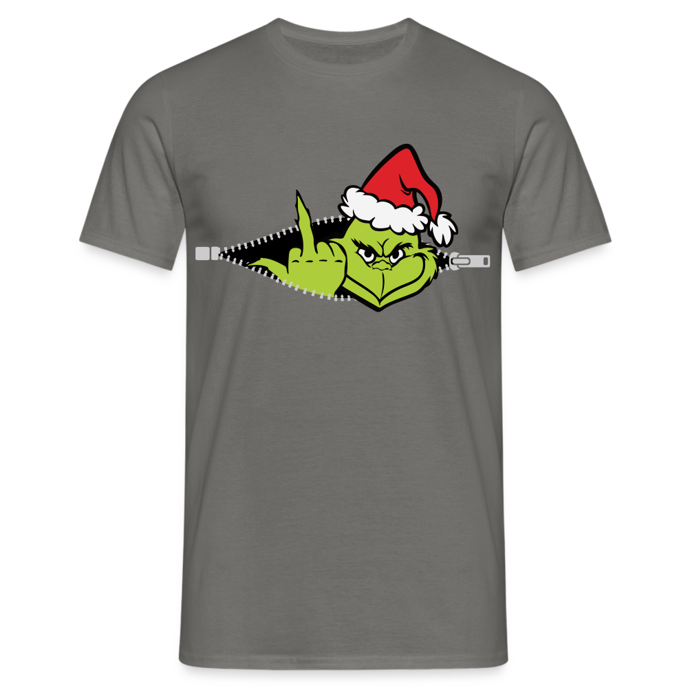 Weihnachten Grinch Mittelfinger Lustiges Weihnachts Geschenk T-Shirt - Graphit