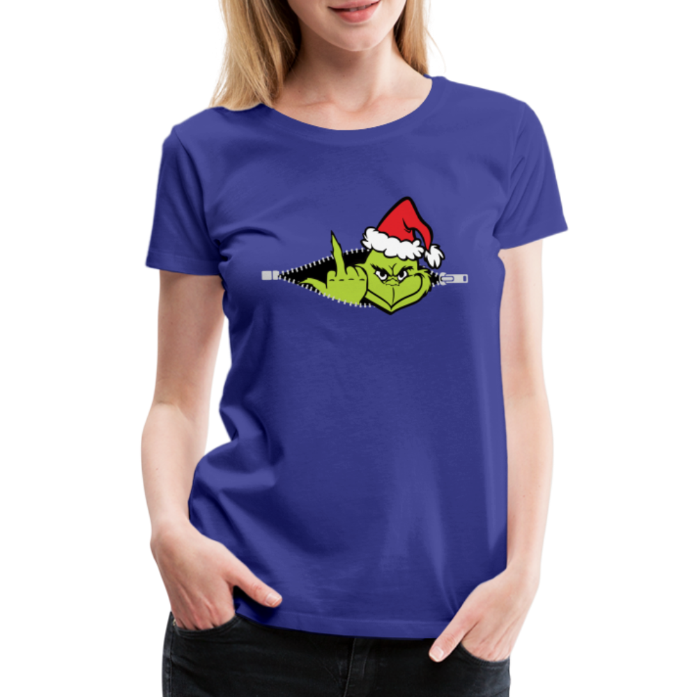 Weihnachten Grinch Mittelfinger Lustiges Weihnachts Geschenk Frauen Premium T-Shirt - Königsblau