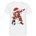 Tanzender Weihnachtsmann - Santa Lichterkette Fußball  T-Shirt - weiß