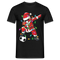 Tanzender Weihnachtsmann - Santa Lichterkette Fußball  T-Shirt - Schwarz