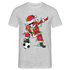 Tanzender Weihnachtsmann - Santa Lichterkette Fußball  T-Shirt - Grau meliert