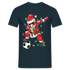 Tanzender Weihnachtsmann - Santa Lichterkette Fußball  T-Shirt - Navy