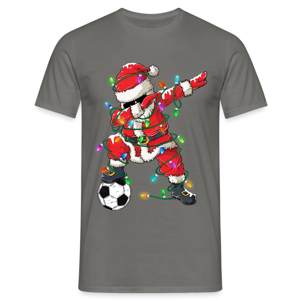 Tanzender Weihnachtsmann - Santa Lichterkette Fußball  T-Shirt - Graphit