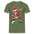 Tanzender Weihnachtsmann - Santa Lichterkette Fußball  T-Shirt - Militärgrün