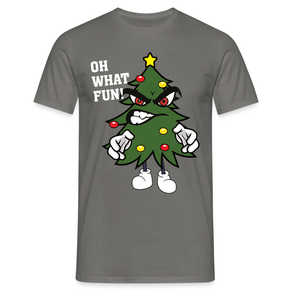 Lustiger Weihnachtsbaum - oh what fun - Weihnachts Muffel T-Shirt - Graphit