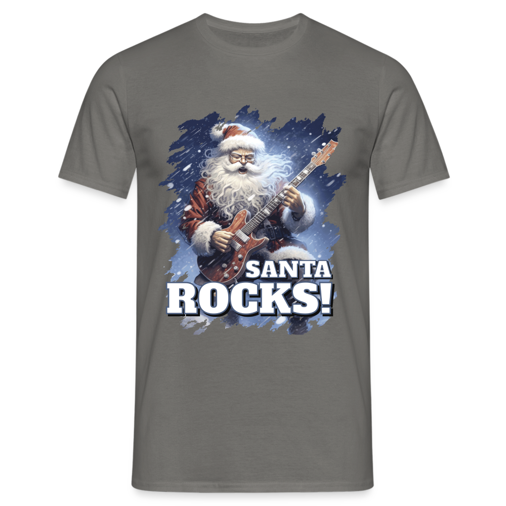 Weihnachten Santa Rocks Lustiges Weihnachts T-Shirt - Graphit