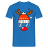 Weihnachtsrenntier mit roter Nase und Ski Brille Lustiges T-Shirt - Royalblau