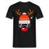 Weihnachtsrenntier mit roter Nase und Ski Brille Lustiges T-Shirt - Schwarz