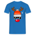 Weihnachtsrenntier mit roter Nase Mütze und Ski Brille Lustiges T-Shirt - Royalblau