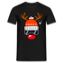 Weihnachtsrenntier mit roter Nase Mütze und Ski Brille Lustiges T-Shirt - Schwarz