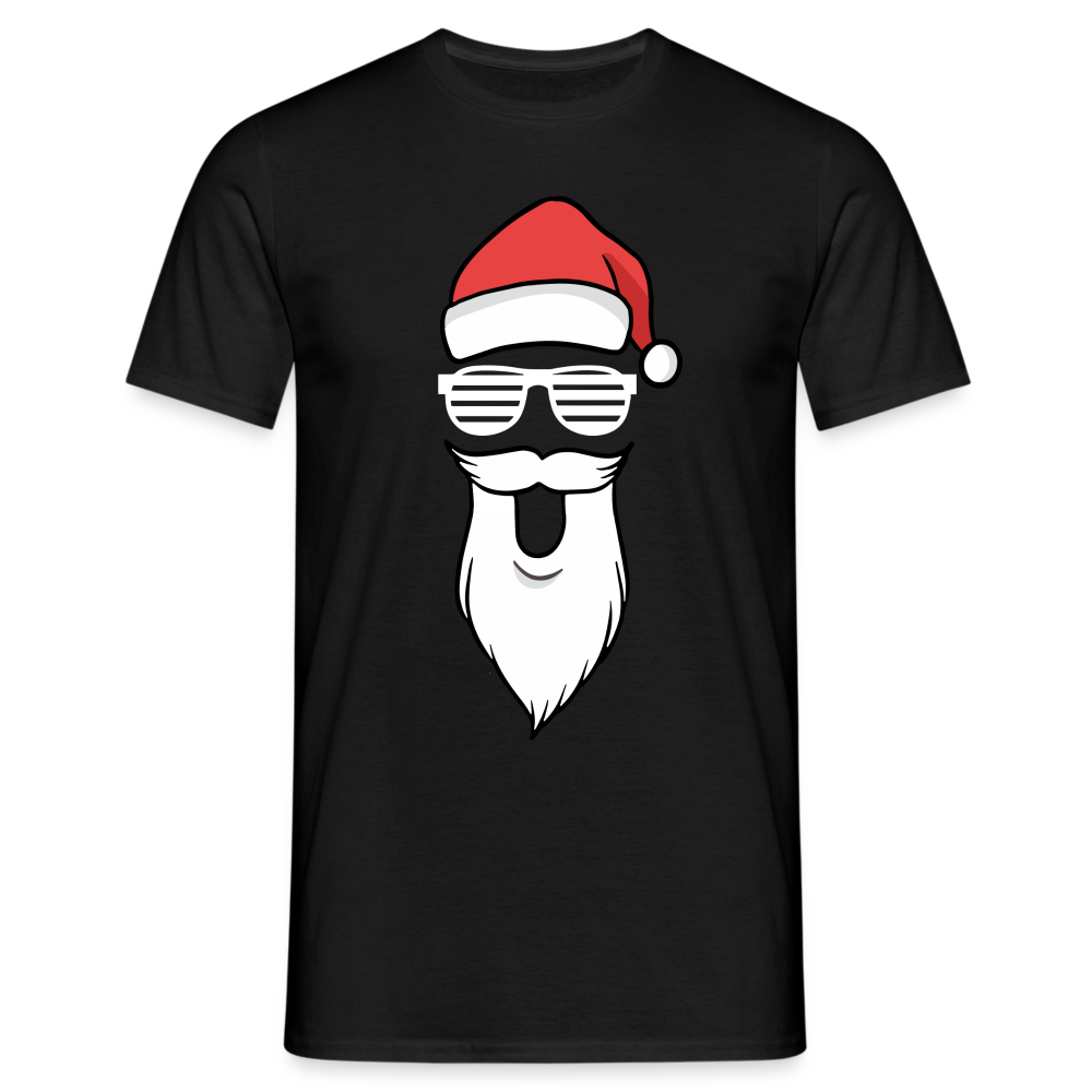 Cooler Weihnachtsmann Retro Brille Lustiges T-Shirt - Schwarz