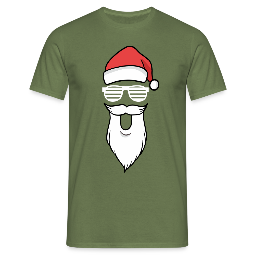 Cooler Weihnachtsmann Retro Brille Lustiges T-Shirt - Militärgrün