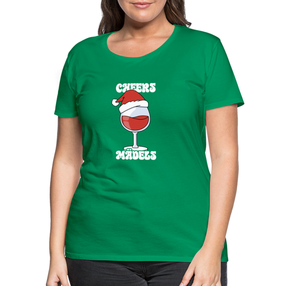 Weihnachtsoutfit Weinliebhaber Cheers Mädels Frauen Premium T-Shirt - Kelly Green