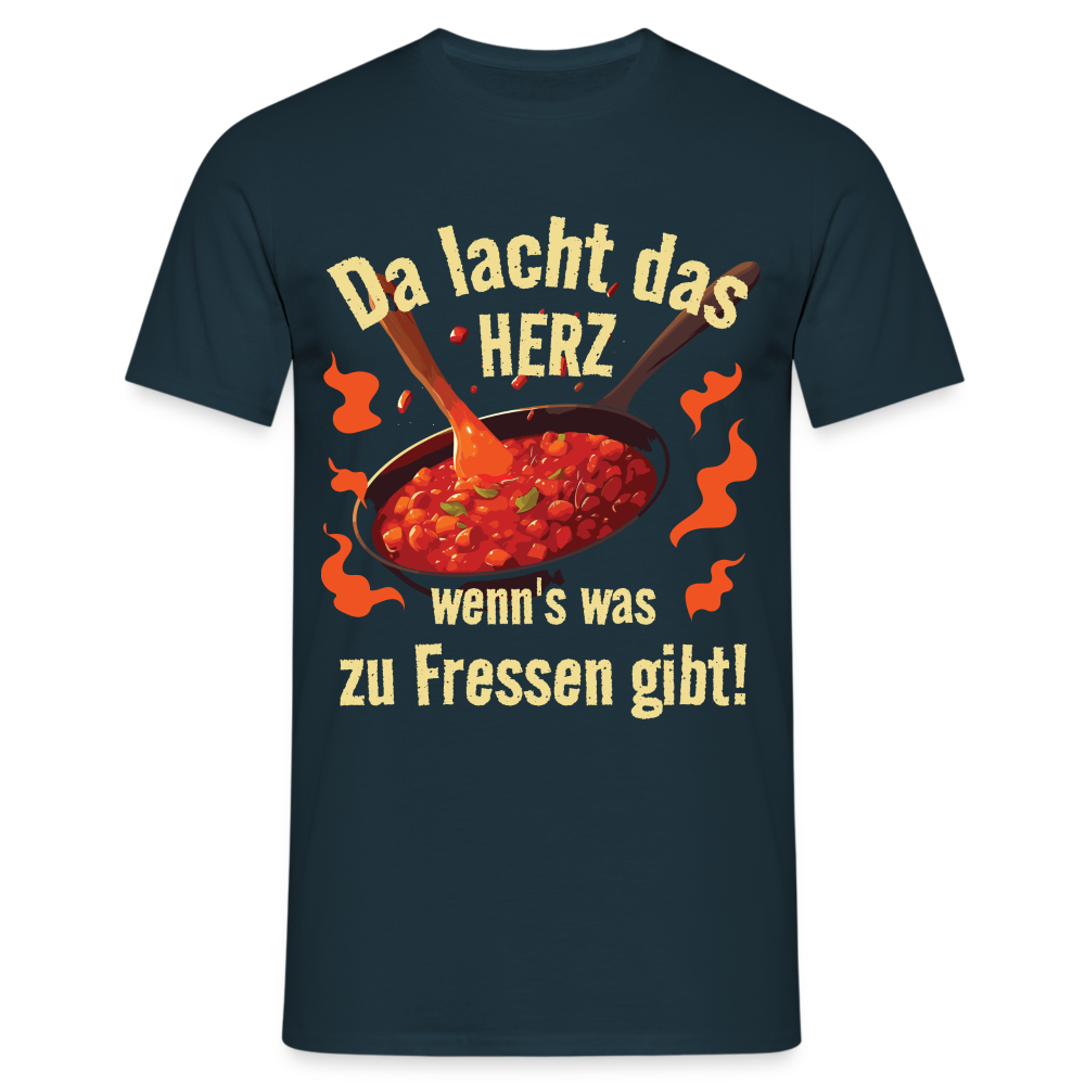 Bud Spencer Bohnenpfanne da lacht das Herz wenns was zu fressen gibt T-Shirt - Navy