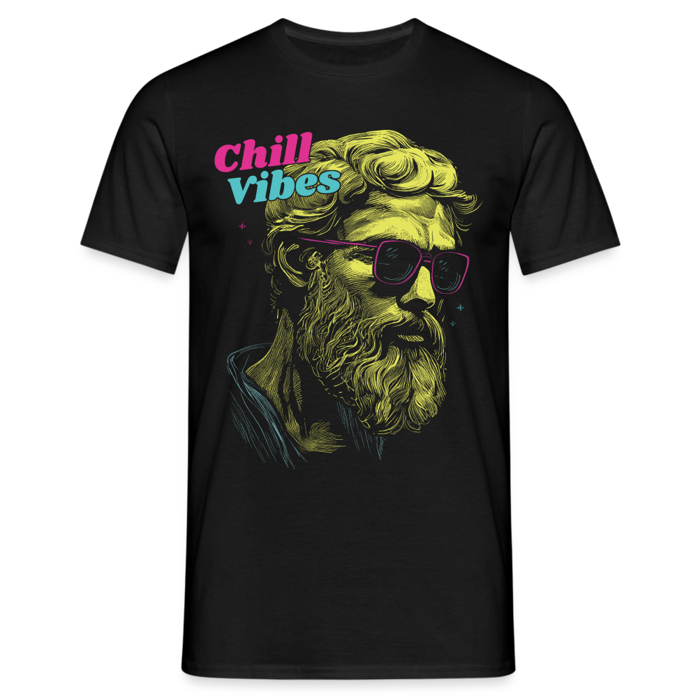 Epictetus Hipster Chill Vibes Bart und Brille T-Shirt - Schwarz