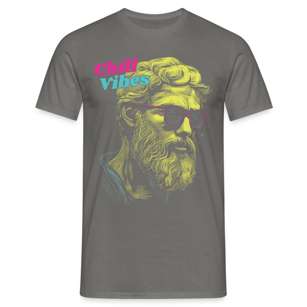 Epictetus Hipster Chill Vibes Bart und Brille T-Shirt - Graphit