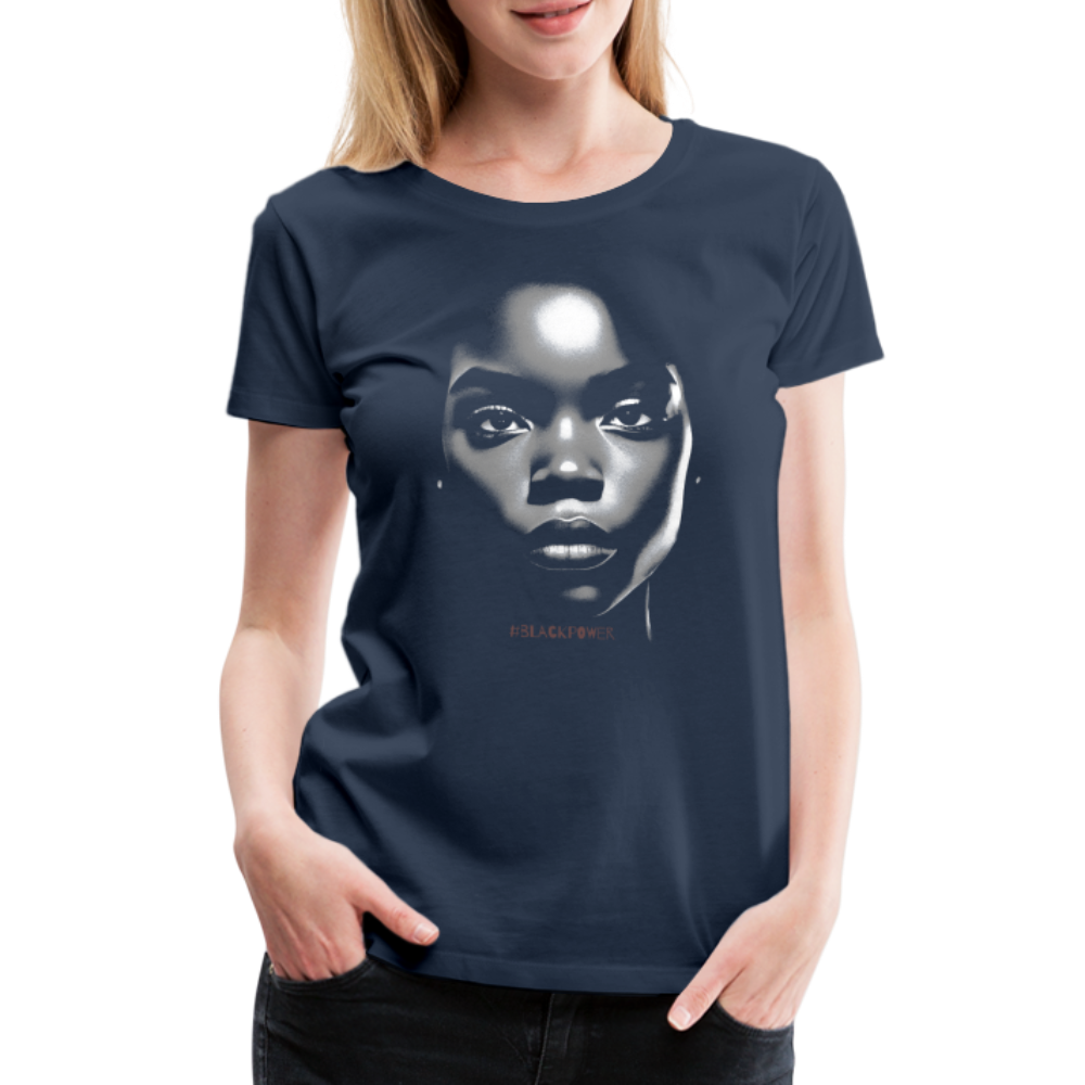 Black Woman Black Power Damen Premium T-Shirt - Navy