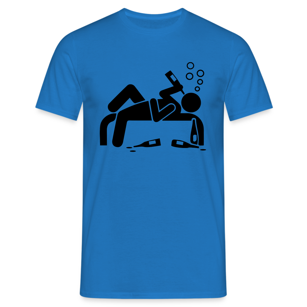 Bier Strichmännchen Betrunken auf Parkbank Lustiges T-Shirt - Royalblau