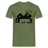 Bier Strichmännchen Betrunken auf Parkbank Lustiges T-Shirt - Militärgrün
