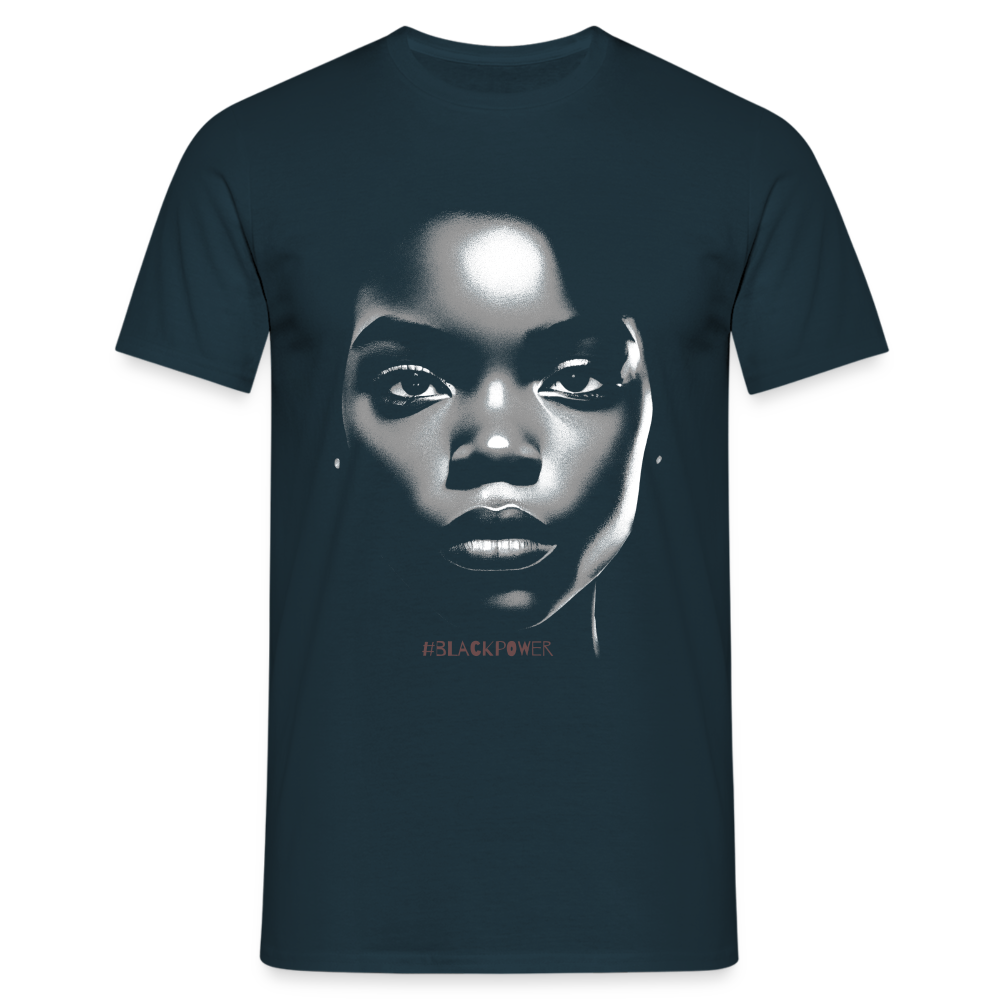 Black Woman Black Power T-Shirt - Navy