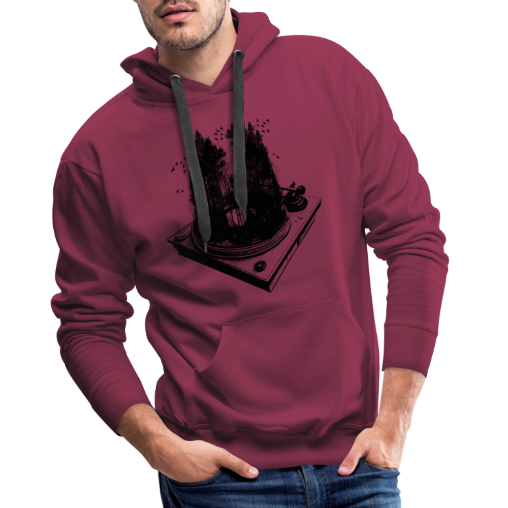 Vinyl Schallplattenspieler Retro Natur Herren Premium Hoodie - Bordeaux