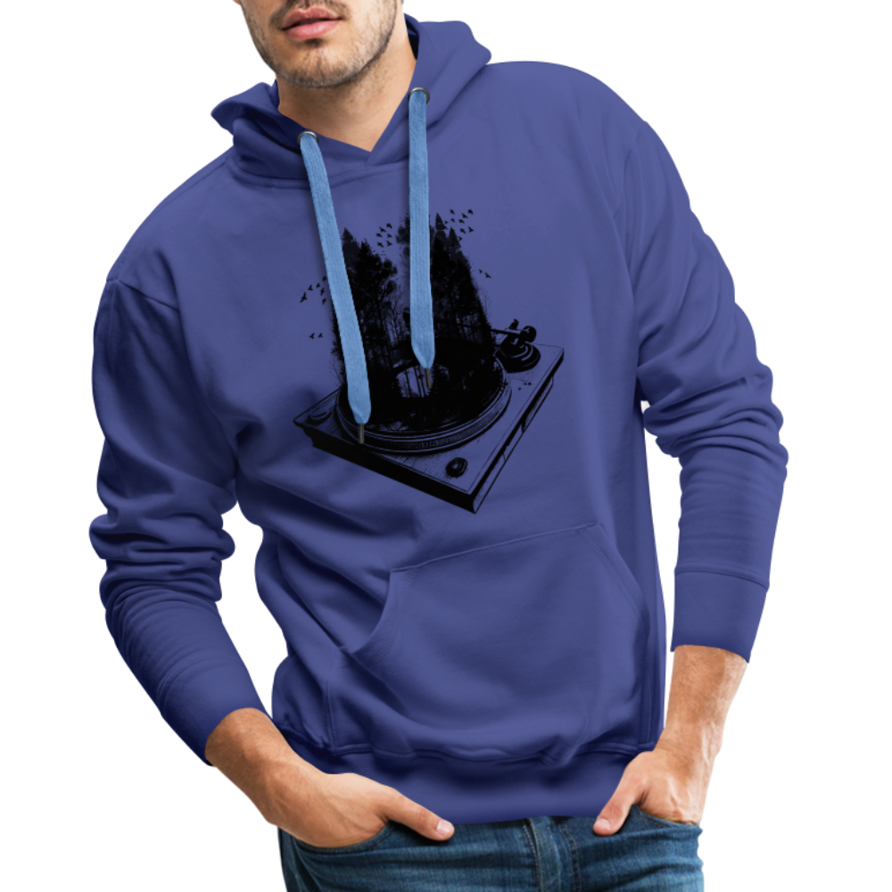 Vinyl Schallplattenspieler Retro Natur Herren Premium Hoodie - Königsblau