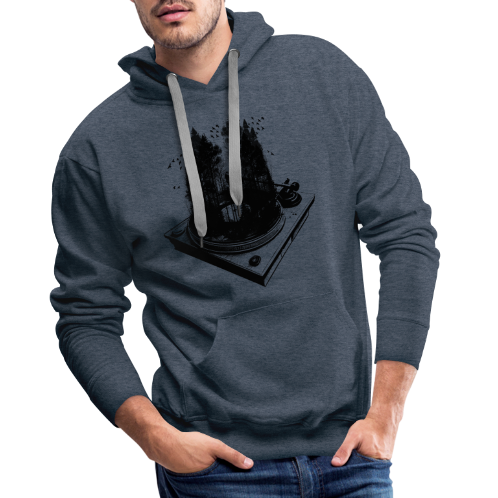 Vinyl Schallplattenspieler Retro Natur Herren Premium Hoodie - Jeansblau