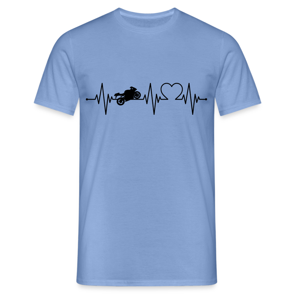 Biker Motorradfahrer EKG Motorrad Shirt - carolina blue