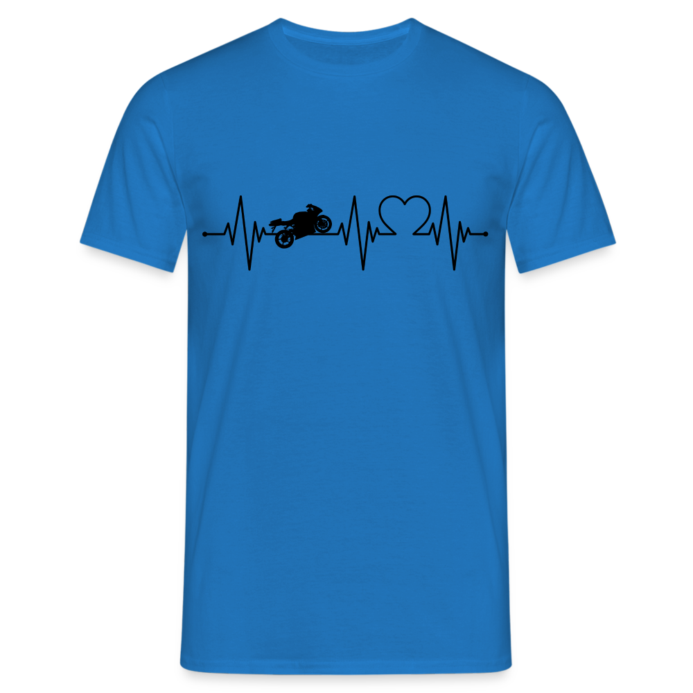 Biker Motorradfahrer EKG Motorrad Shirt - Royalblau