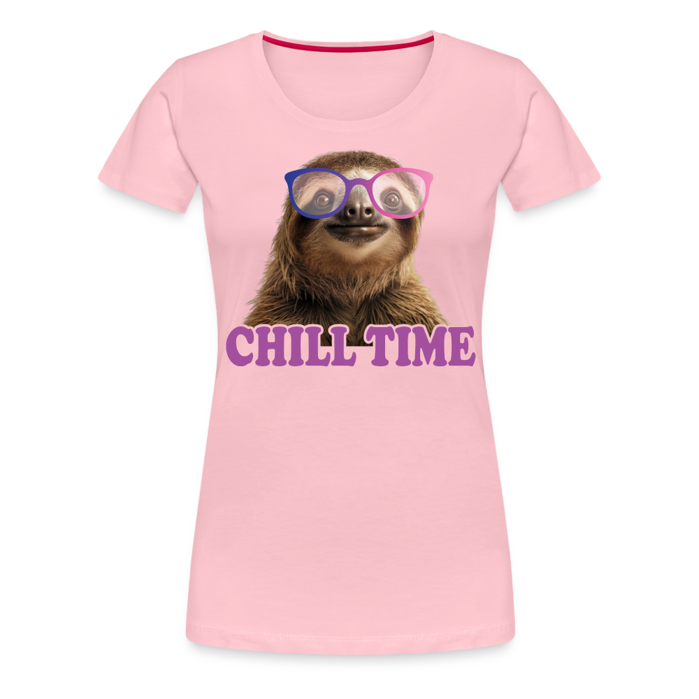 Lustiges Faultier mit Sonnenbrille Chill Time Frauen Premium T-Shirt - Hellrosa
