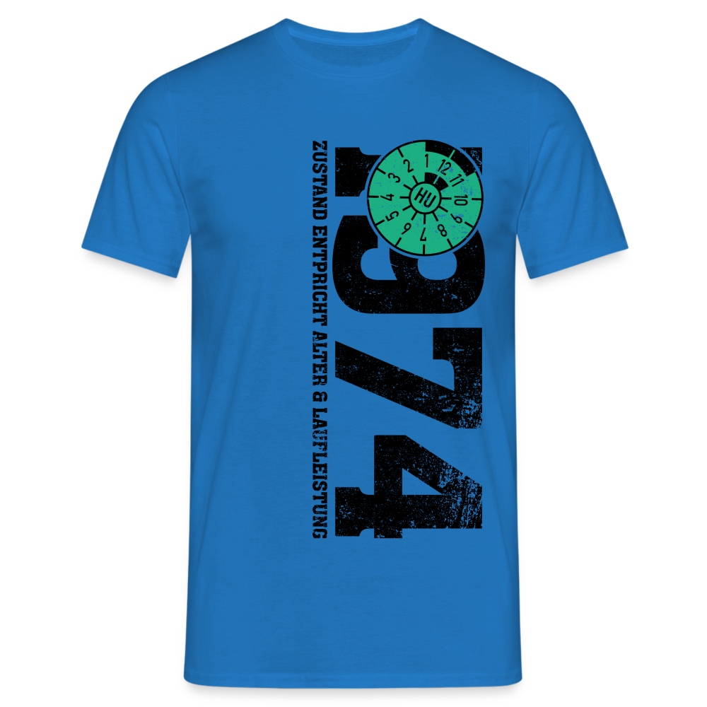 50. Geburtstag 1973 Zustand TÜV Lustiges Mechaniker Geschenk T-Shirt - Royalblau