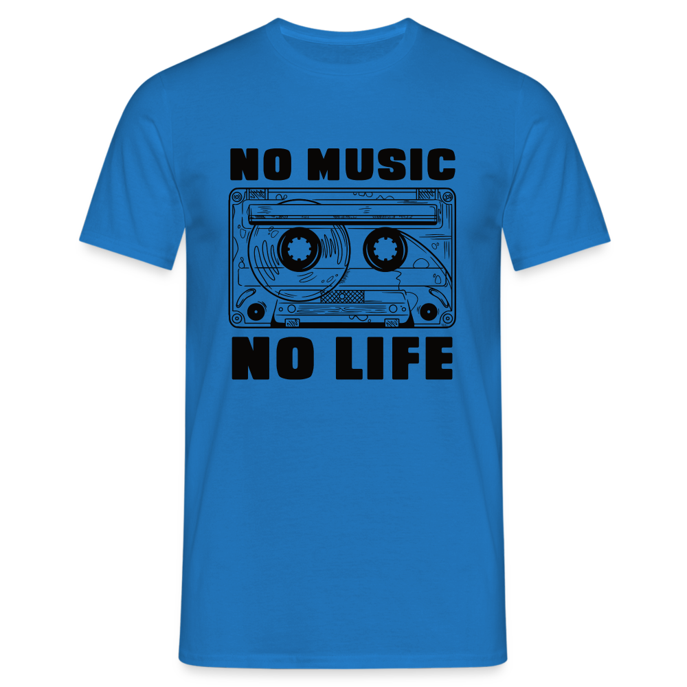 Retro Musik Kassette No Musik No Life Lustiges T-Shirt - Royalblau