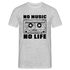 Retro Musik Kassette No Musik No Life Lustiges T-Shirt - Grau meliert