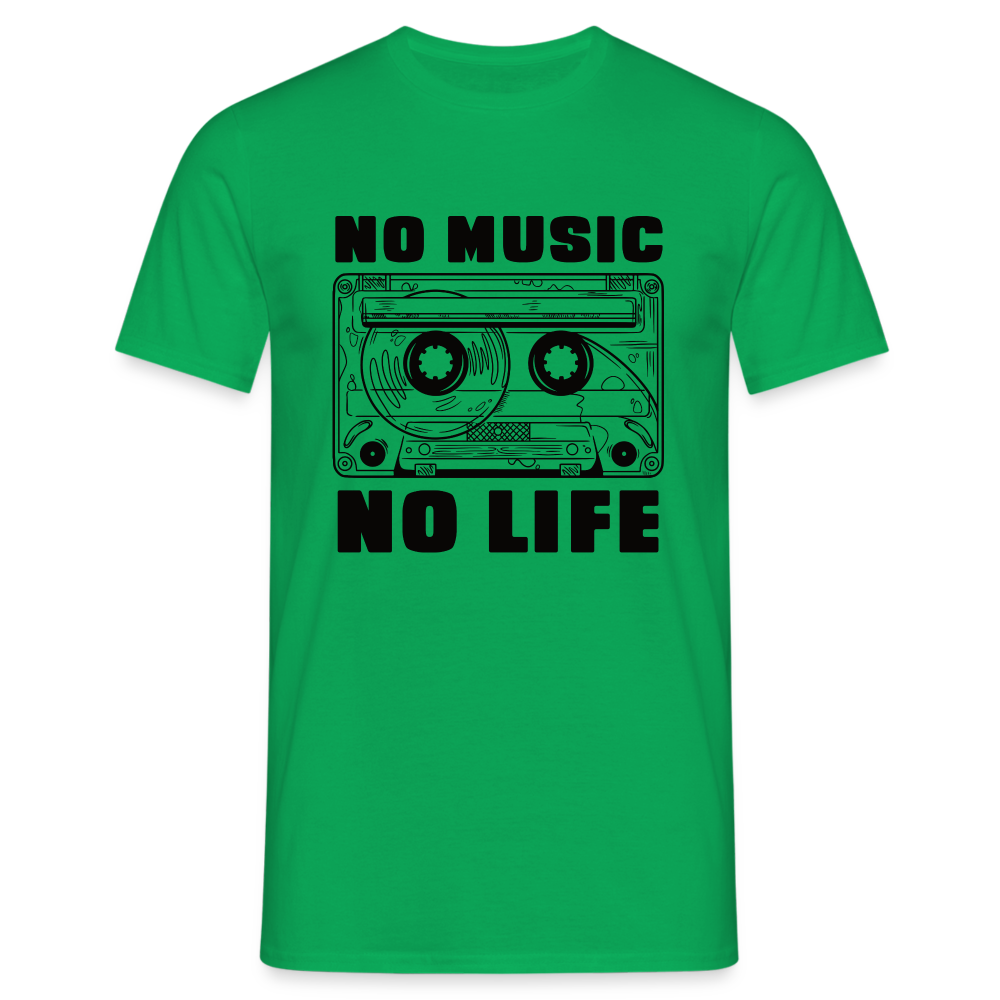 Retro Musik Kassette No Musik No Life Lustiges T-Shirt - Kelly Green