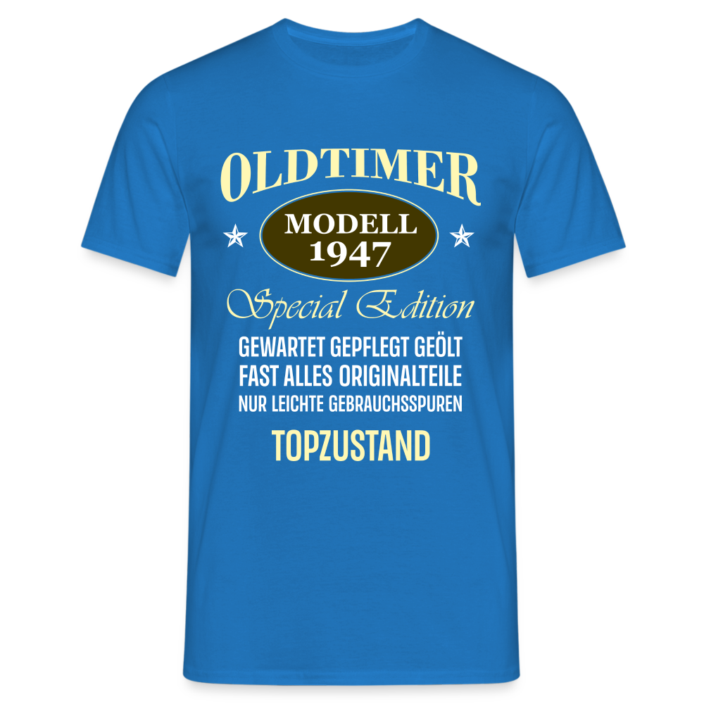 77.Geburtstag Oldtimer Modell 1947 Special Edition Lustiges Geschenk T-Shirt - Royalblau