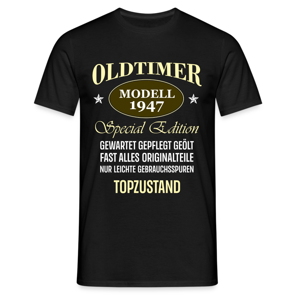 77.Geburtstag Oldtimer Modell 1947 Special Edition Lustiges Geschenk T-Shirt - Schwarz