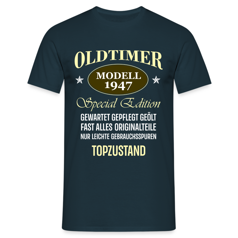 77.Geburtstag Oldtimer Modell 1947 Special Edition Lustiges Geschenk T-Shirt - Navy