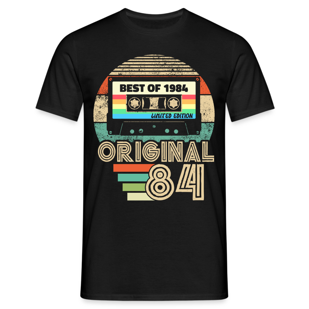 40. Geburtstag Geboren 1984 Retro Kassette Geschenk T-Shirt - Schwarz