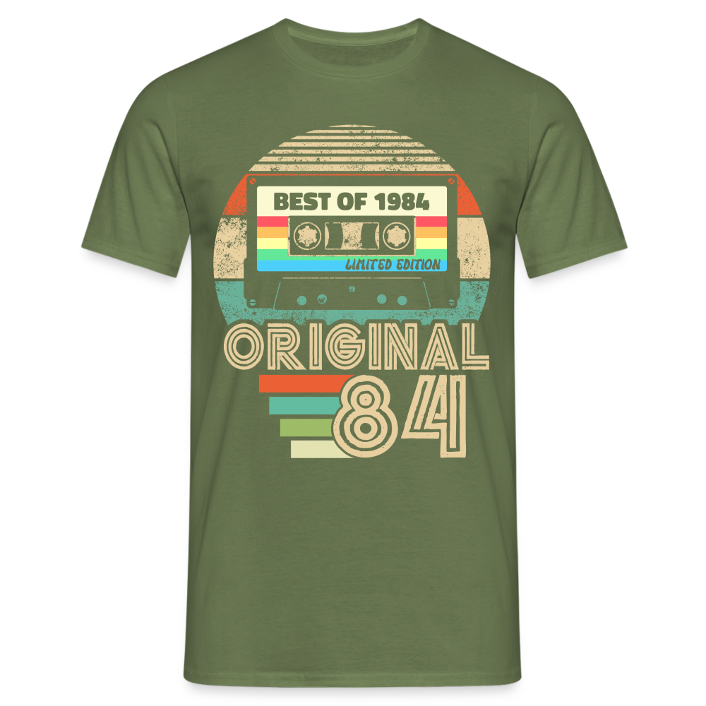 40. Geburtstag Geboren 1984 Retro Kassette Geschenk T-Shirt - Militärgrün