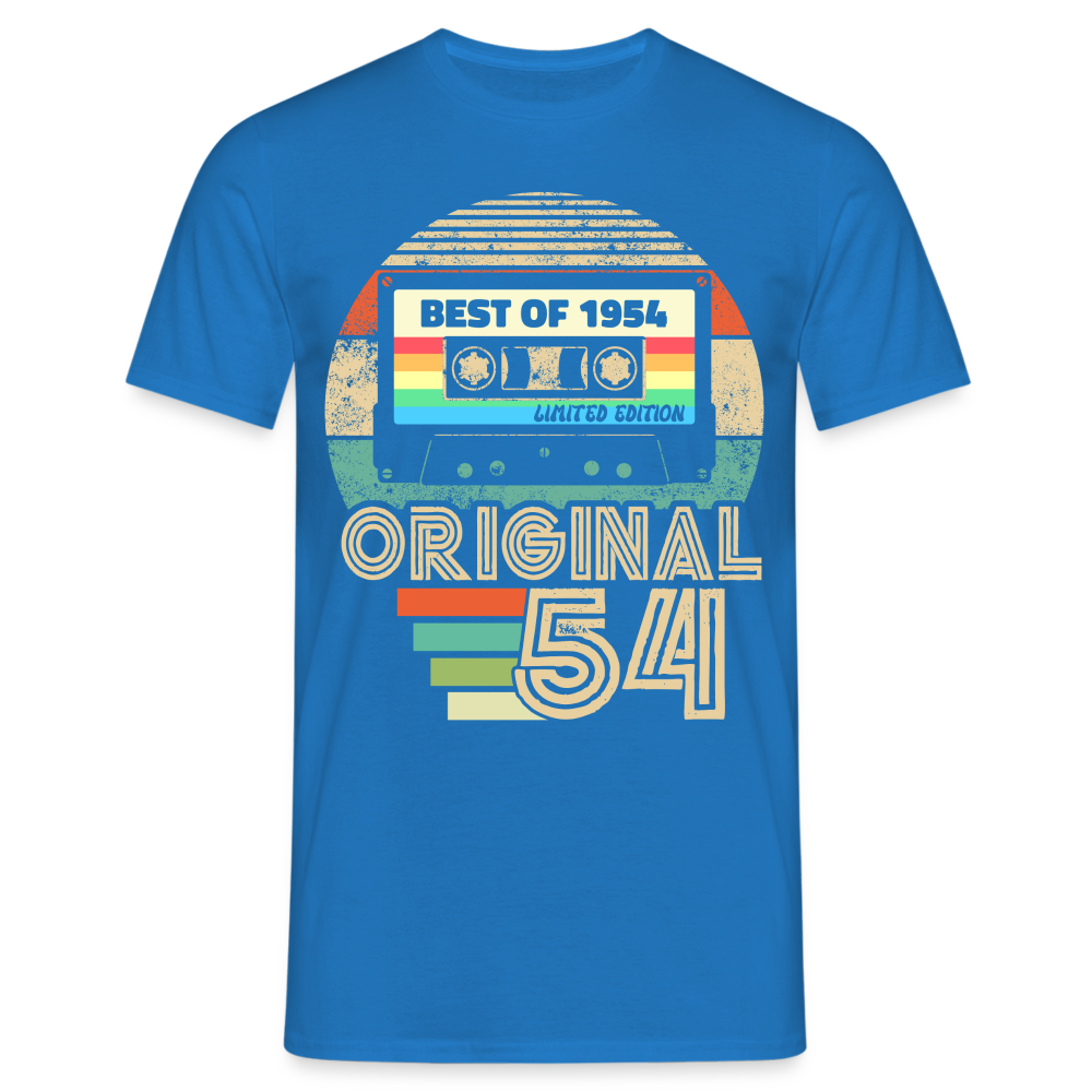 50. Geburtstag Geboren 1954 Retro Kassette Geschenk T-Shirt - Royalblau