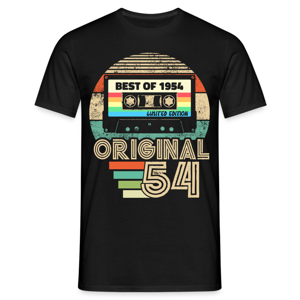 50. Geburtstag Geboren 1954 Retro Kassette Geschenk T-Shirt - Schwarz