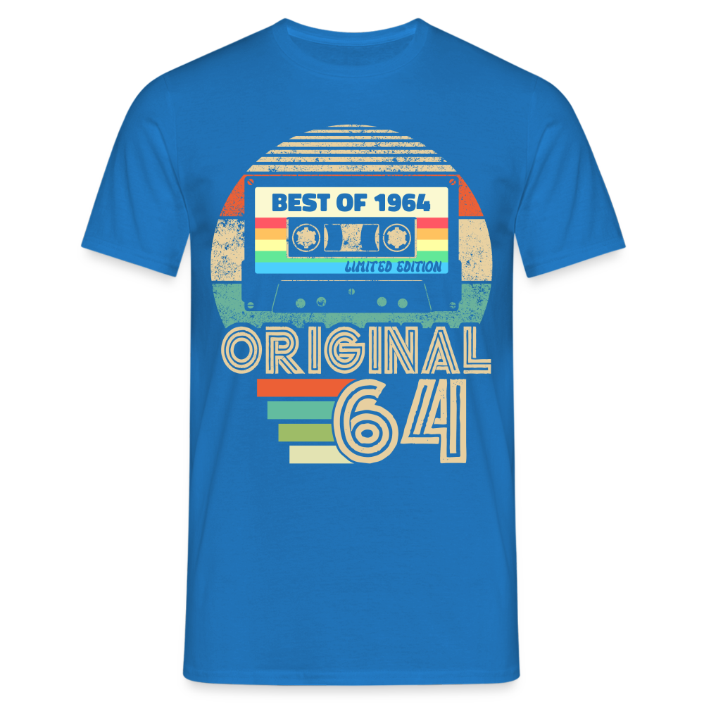 60. Geburtstag Geboren 1964 Retro Kassette Geschenk T-Shirt - Royalblau