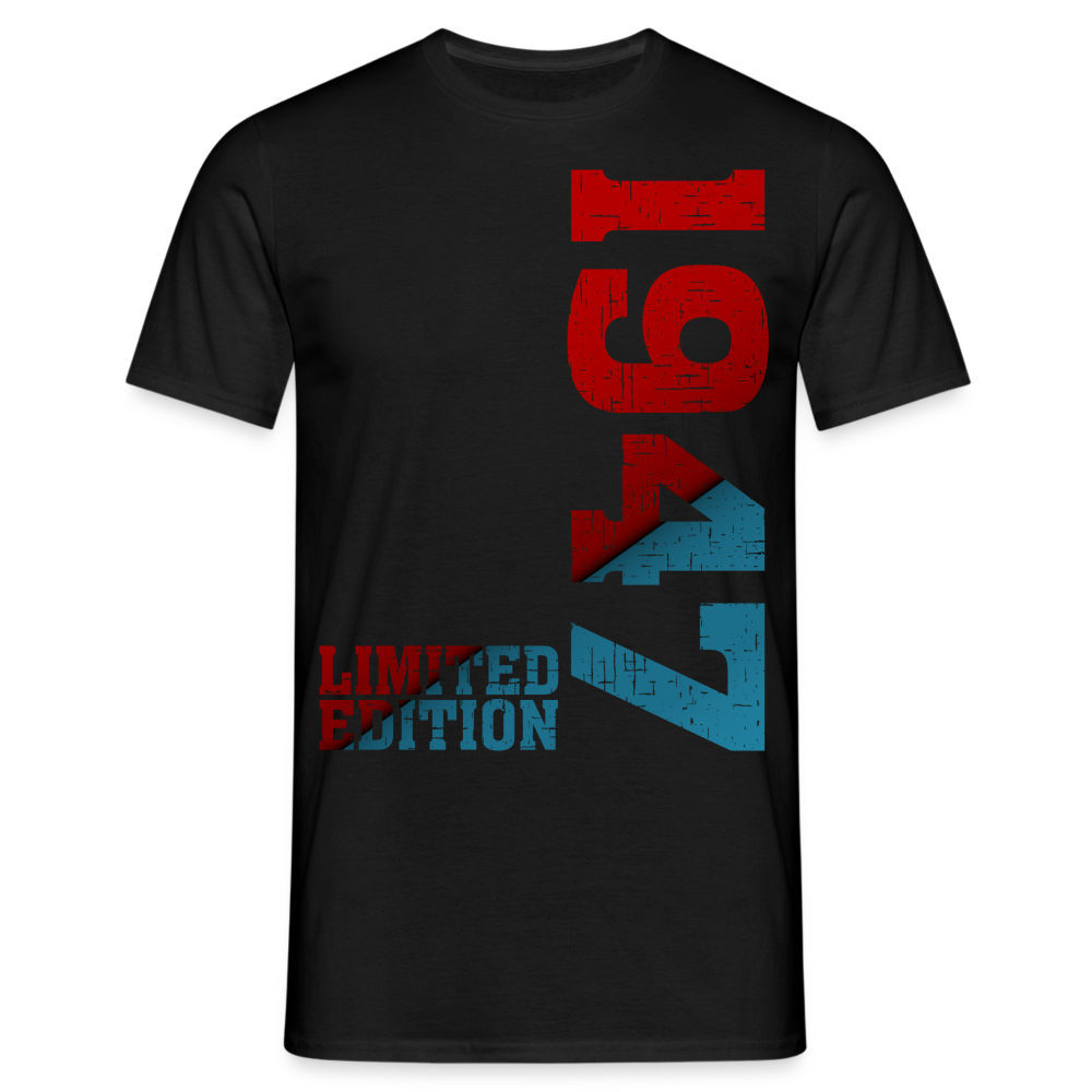 77. Geburtstag 1947 Limited Edition Geschenk T-Shirt - Schwarz