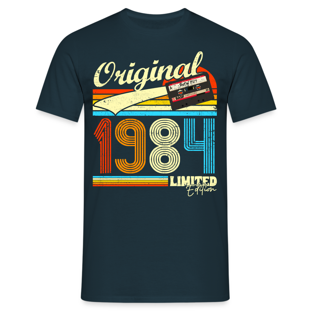 40. Geburtstag Retro Musik Kassette 1984 Limited Edition Geschenk T-Shirt - Navy