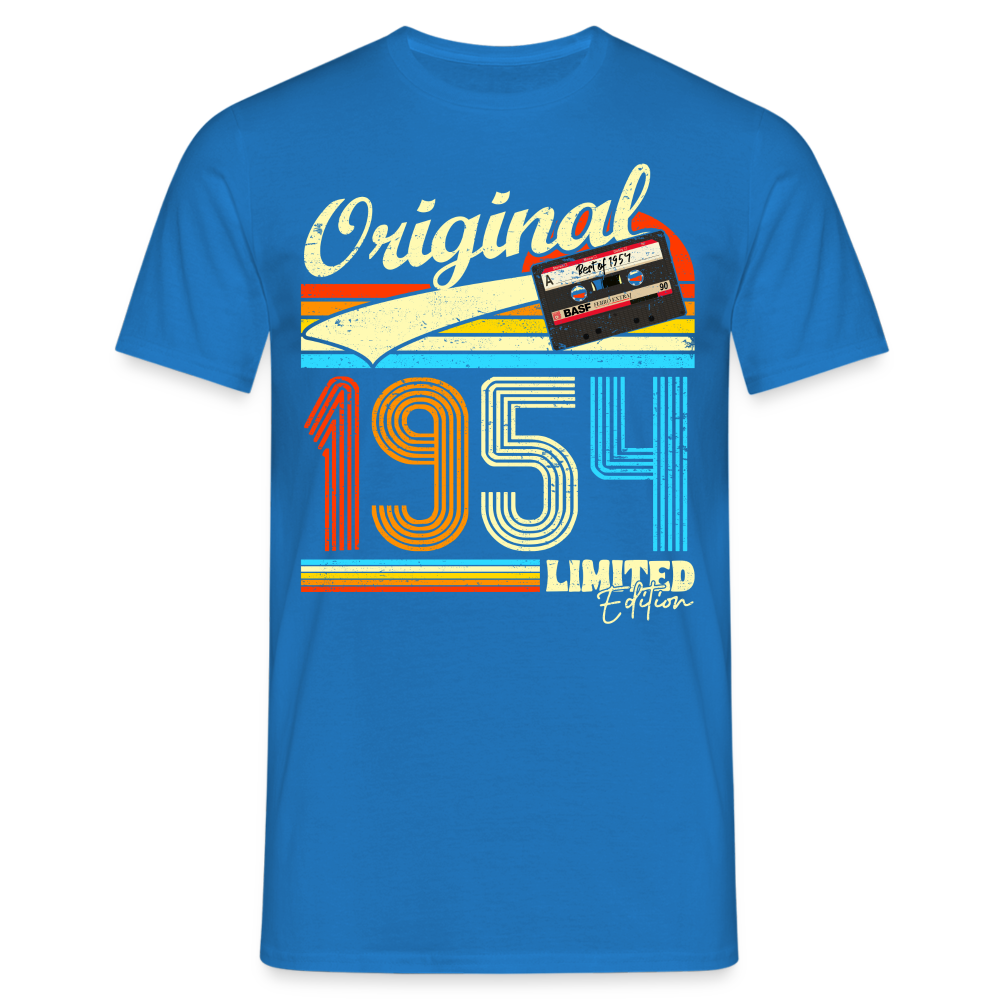 70. Geburtstag Retro Musik Kassette 1954 Limited Edition Geschenk T-Shirt - Royalblau
