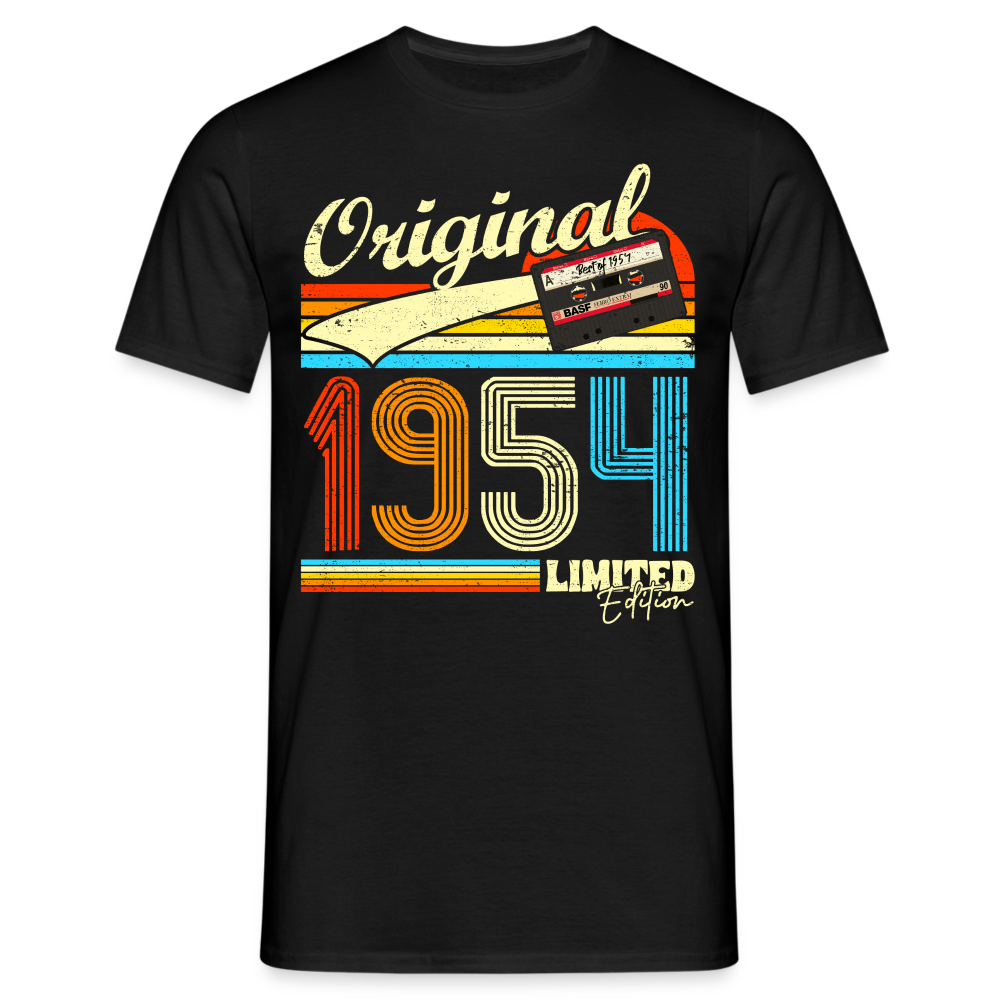 70. Geburtstag Retro Musik Kassette 1954 Limited Edition Geschenk T-Shirt - Schwarz