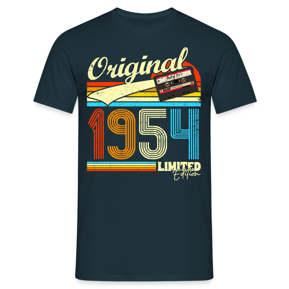 70. Geburtstag Retro Musik Kassette 1954 Limited Edition Geschenk T-Shirt - Navy