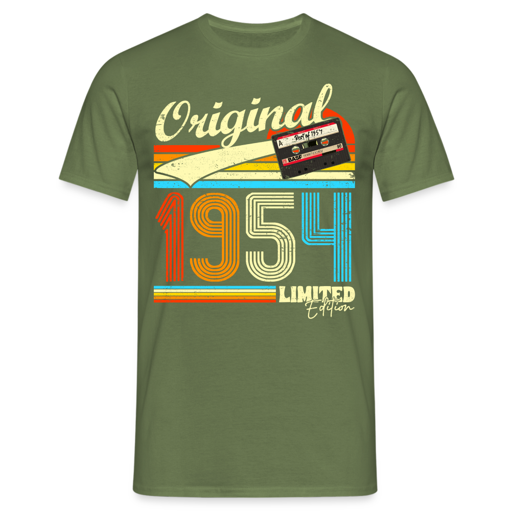 70. Geburtstag Retro Musik Kassette 1954 Limited Edition Geschenk T-Shirt - Militärgrün