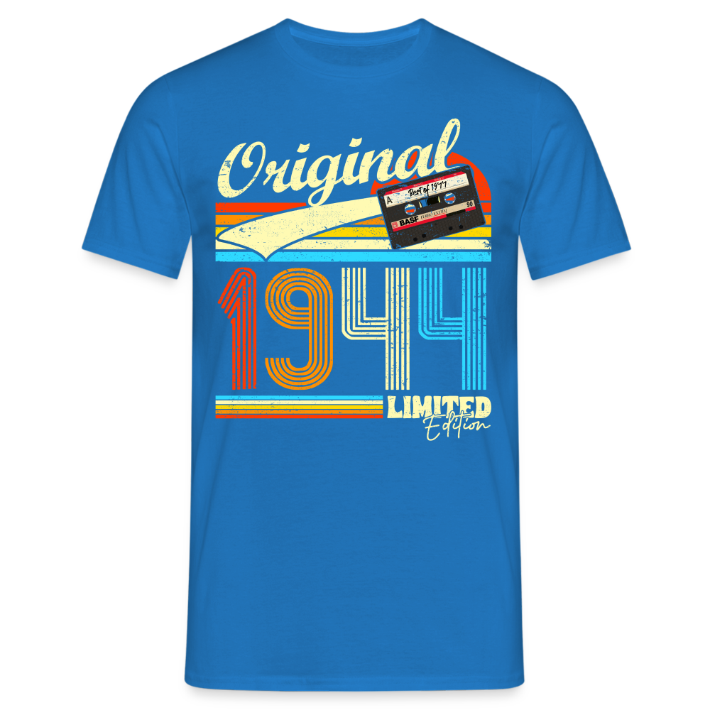 80. Geburtstag Retro Musik Kassette 194 Limited Edition Geschenk T-Shirt - Royalblau